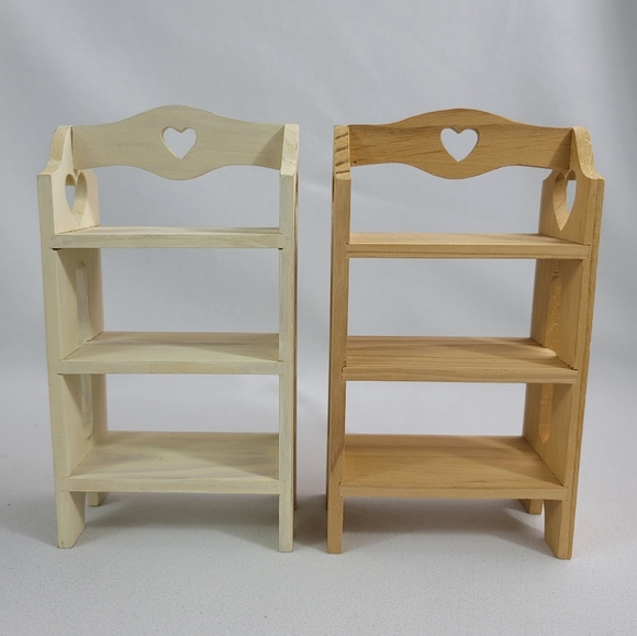 (2) Wooden Dollhouse Bookcase Shelf - Picture 4 of 11